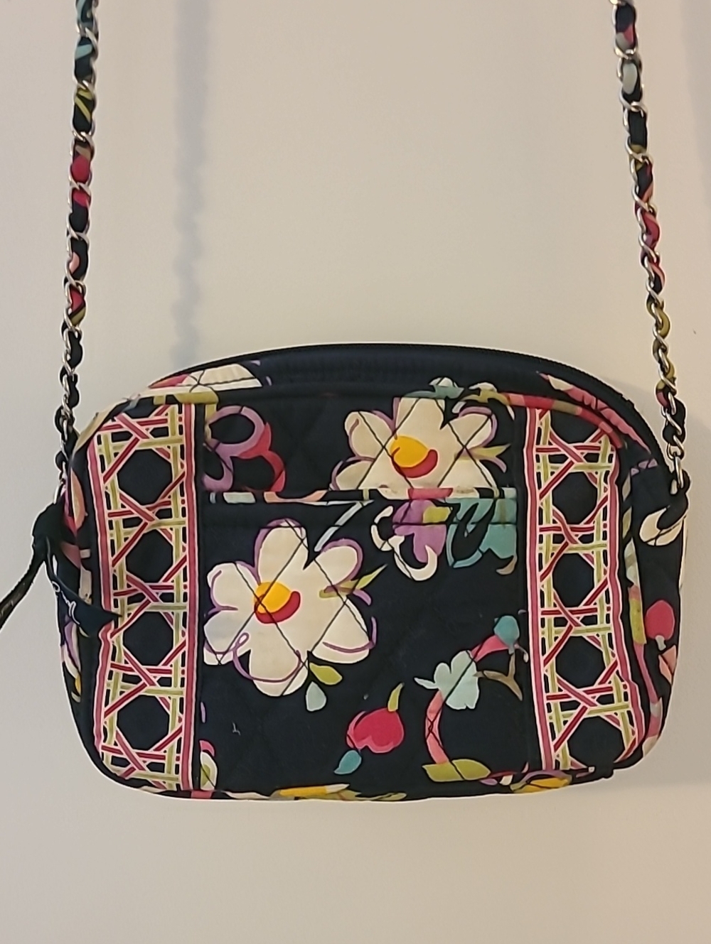 Retired Vera Bradley 2012 Mini Ribbon Chain Crossbody Floral Bag Minimalist